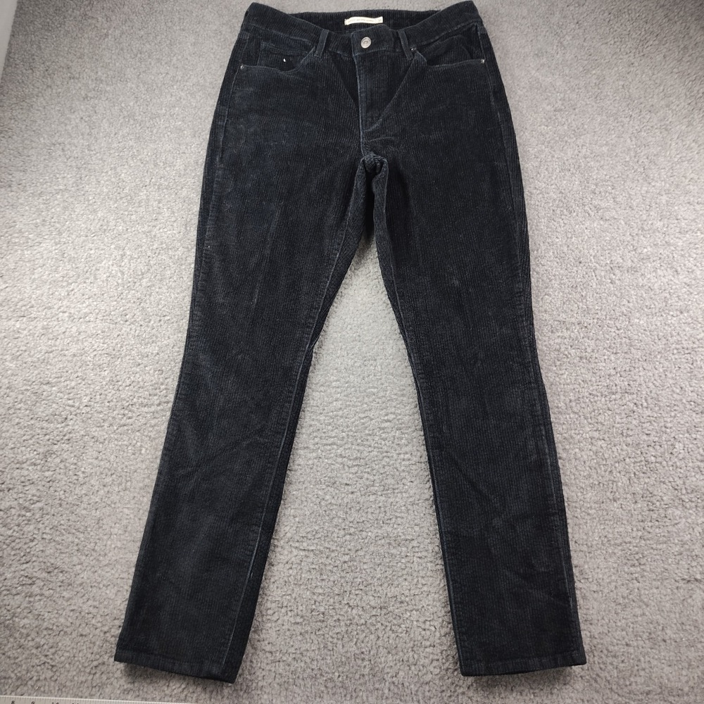 Levis Black Corduroy Pants Mid Rise Skinny Size 31x30 Womens Red Tab